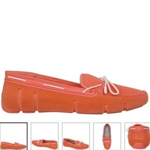 SWIMS Women's Lace Front Premium Loafers in Coral
